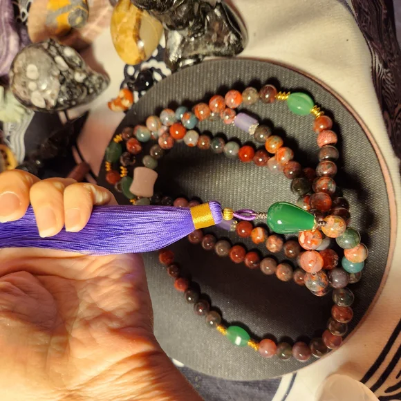 Colorful Agate Mala (10mm) - Picture 2 of 7